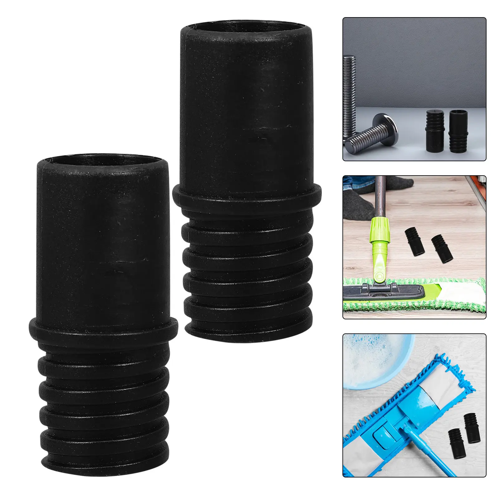 2Pcs 22Mm Screw on Threaded Handle Tip Replacement for Telescopic Poles Mops Brooms Brushes Multifunctional Cleaning Tool