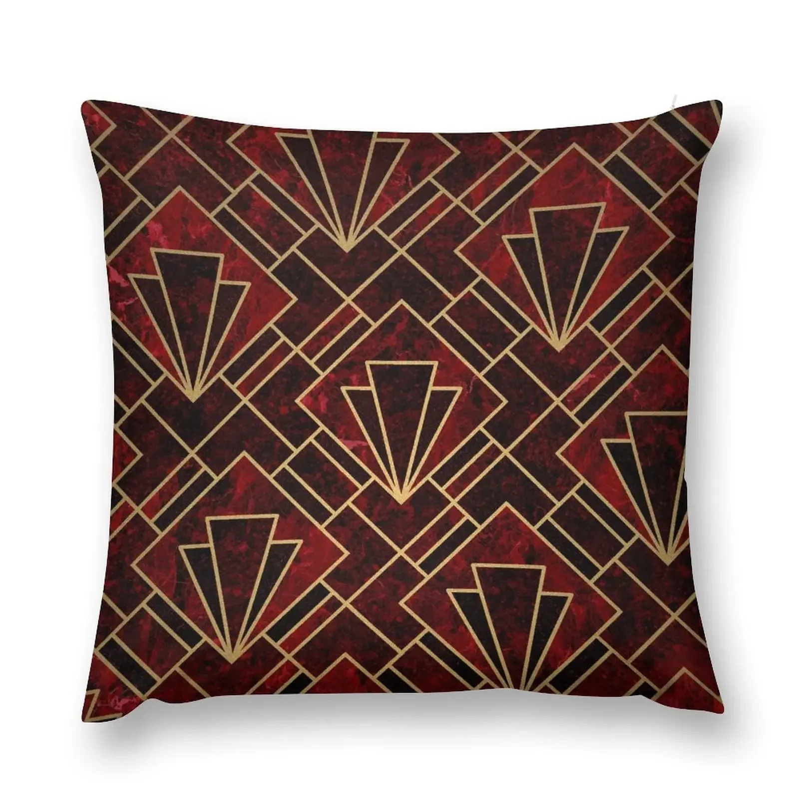 

Red Ruby Art Deco Mosaic Throw Pillow autumn pillowcase Luxury Sofa Cushions pillow