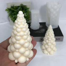 3D Bubble Christmas Tree Silicone Candle Mold Handmade Scented Candle Making Kit Gypsum Resin Soap Mould Christmas Decor Gifts