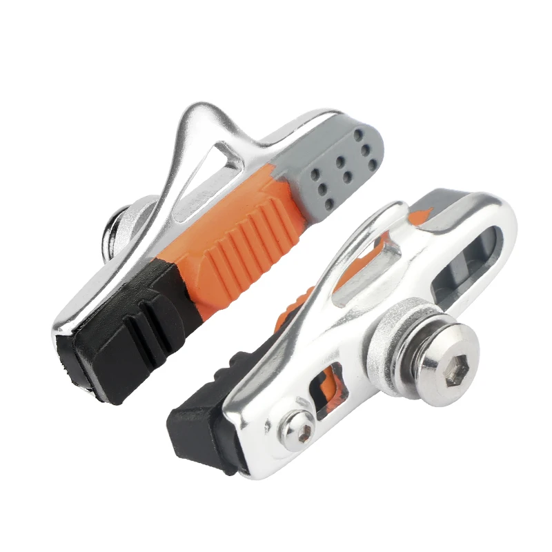 AliExpress DEEMOUNT Road Bike Alloy C/V-Brake Pads W/ 55mm Detachable Rubber Inserts Low Noise All Weather Use Alloy Steel Wheel Rim Braking Blocks