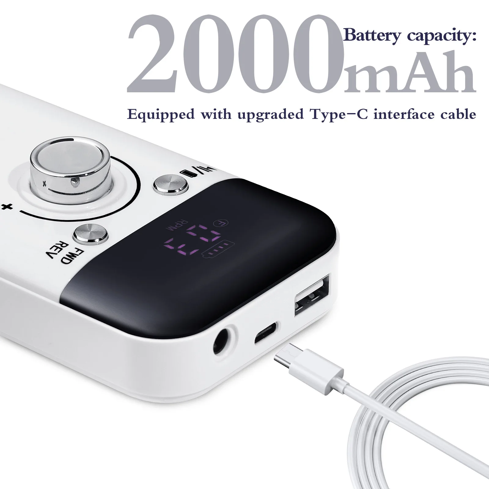 Profesjonalna elektryczna wiertarka do paznokci 45000 RPM Akumulatorowa przenośna maszyna do manicure i pedicure z bitami