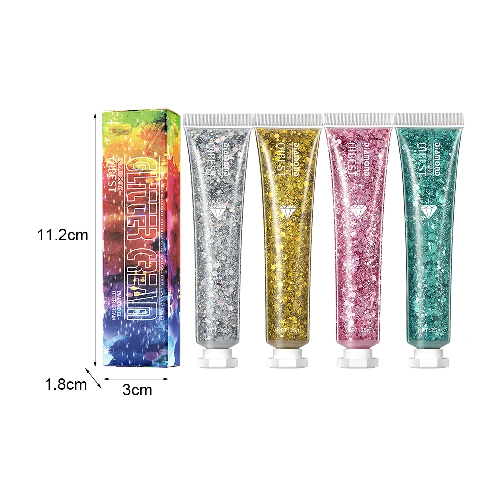 QIBEST ハイライター パウダー グリッター スパンコール ジェル シマー コンター ブラッシュ パウダー ボディ ハイライト メイクアップ フェスティバル ボディ グリッター ジェル