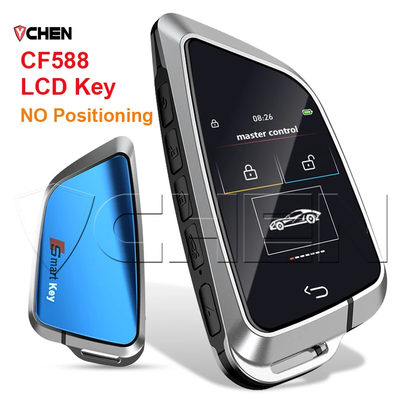 Auto Smart LCD Car Key for All Keyless Start Car Keyless Entry HD Screen Intelligent Card CF588 Digital Display Touch Remote