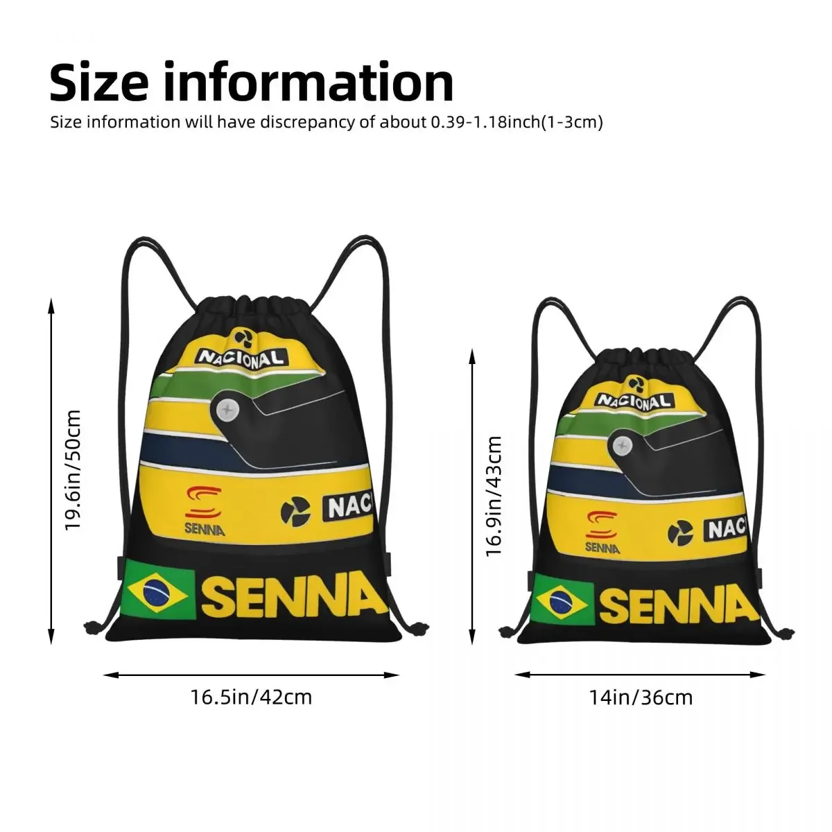 Ayrton Senna Racing Cars Drawstring Bags Sports Backpack Gym Sackpack String Bag for Yoga