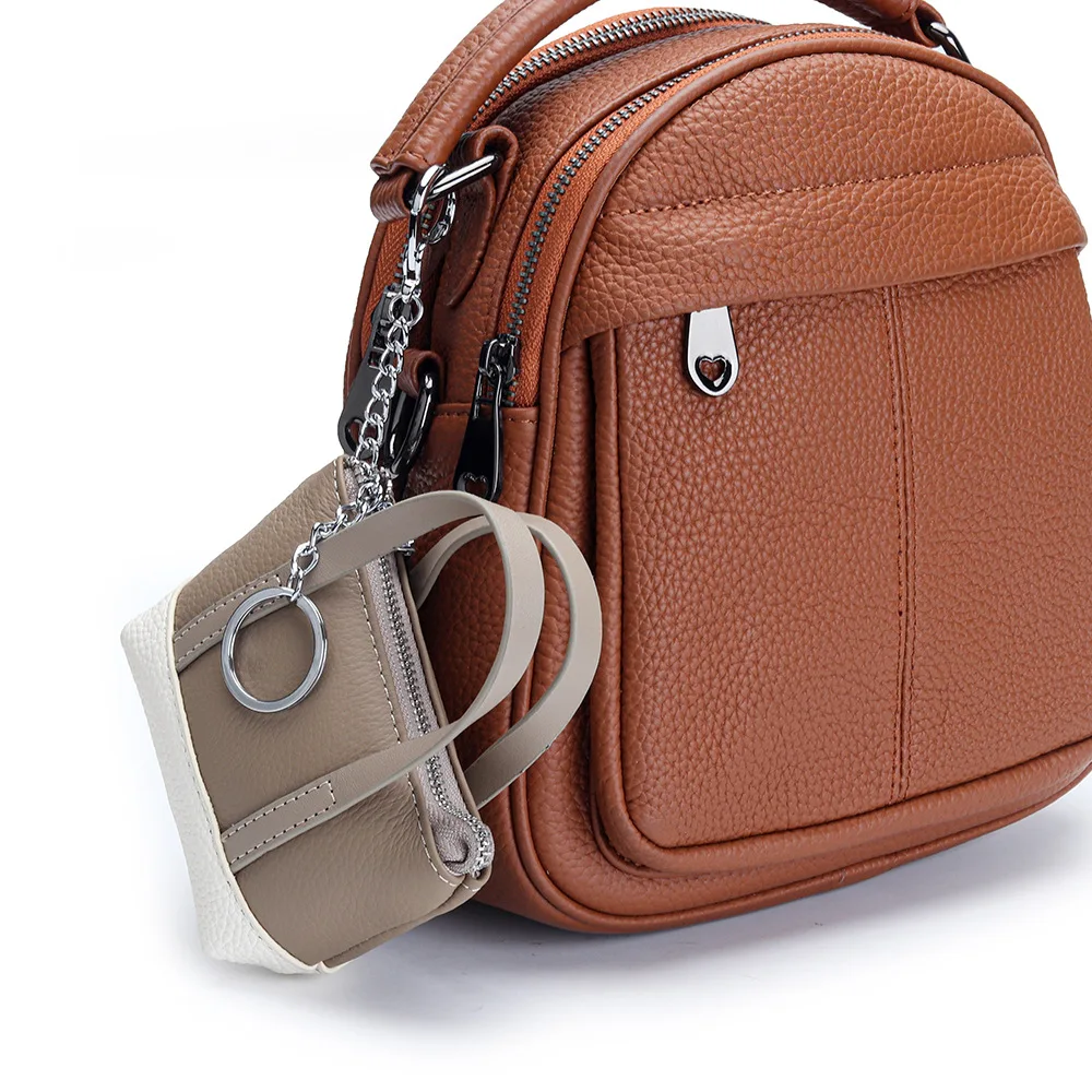 Coin Purses Mini Tote Bag Keychain Small Change Purse Key Pouch Charm Makeup Bag Accessories for Handbags with Hanging Buckle