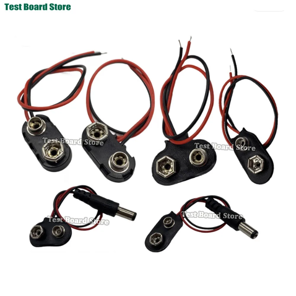 9V Battery Box Clip I-type T-shaped with PH2.0 XH2.54 DuPont DC 5.5X2.1 Male and Female Adapter Cable 9 Volt Battery Holder DIY - Image 5