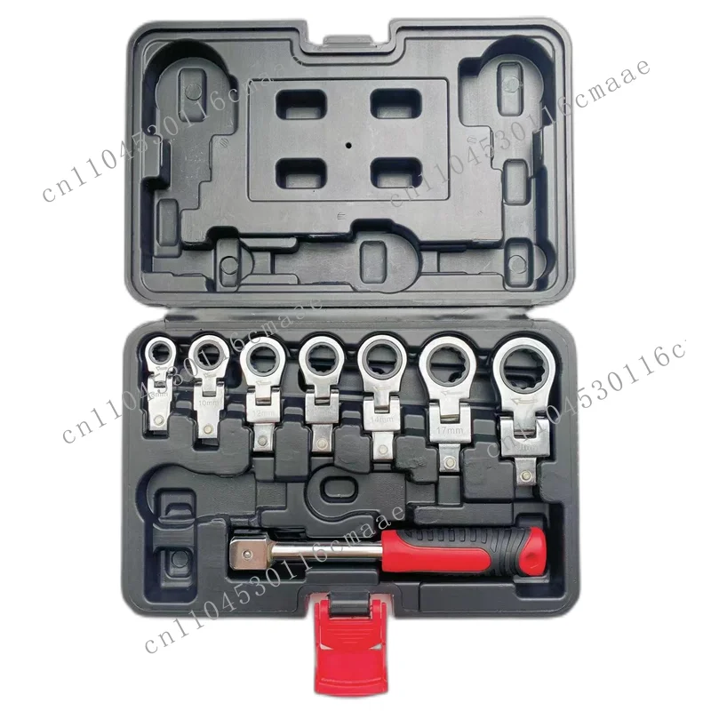 SFREYA S208F-8 8pcs Changeable Flex Ratchet Wrench Set Spanner Set of Open End Torque Combination Wrench Set Ratchet Wrench