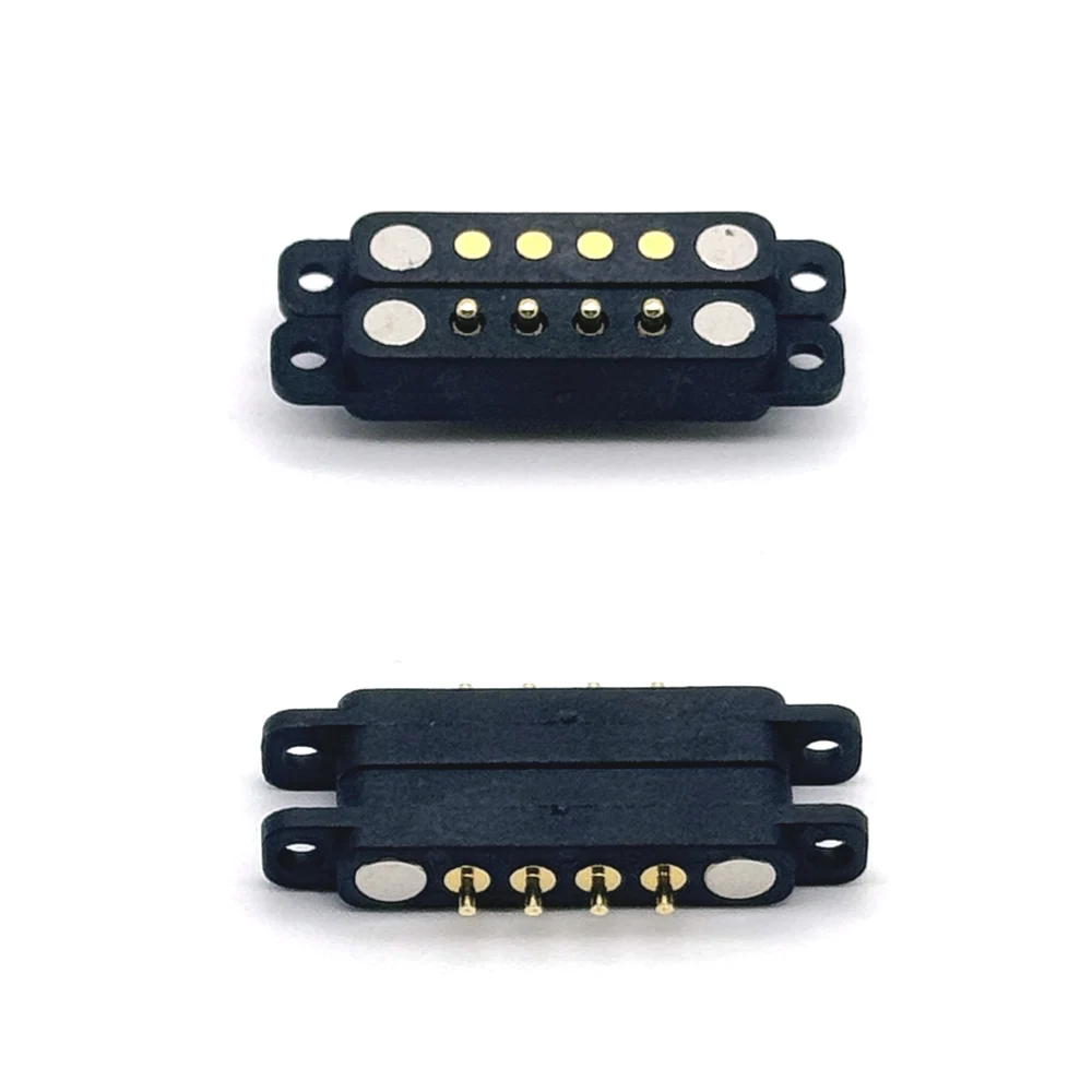 5V 1A Magnetic Pogo Pin Connector 4Pin Pogopin Male Female 2.54mm Spring Loaded DC Magnet Connector Power Socke