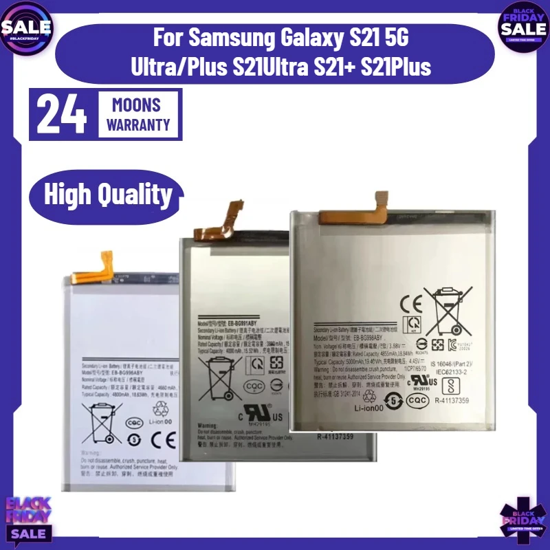 New Mobile Phone Battery EB-BG998ABY BG996ABY BG991ABY for Samsung Galaxy S21 5G Ultra/Plus S21Ultra S21+ S21Plus