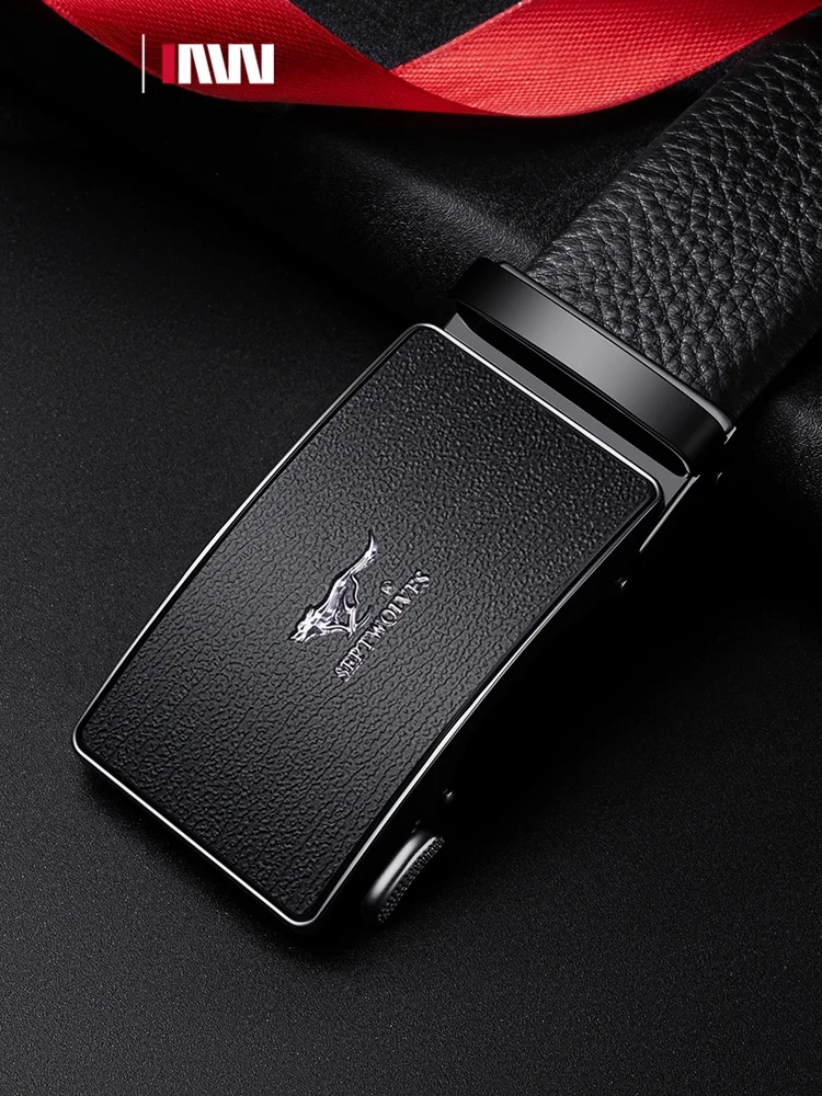 septwolves-men's-genuine-leather-belt-automatic-buckle-pure-calfskin-birthday-gift-high-end-fashionable-casual-waist-belt