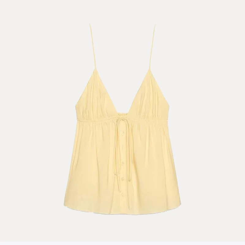 Faionable Knot Susps Top Damen Sommer Neuankömmling Loose Fit Street Sle Polyesterfaser Freizeitweste