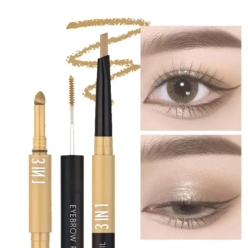 2 Head Eyebrow Pencil Long Lasting Waterproof 5 Colors Eye Brow Pen Ultra Fine Eyebrow Pencil Black Blonde Brown Eye Brow Makeup