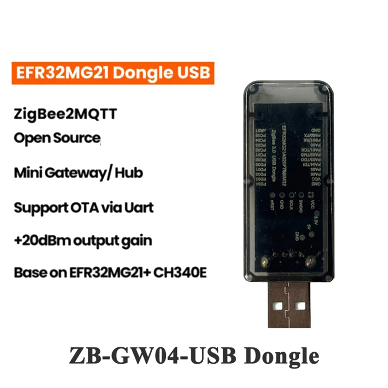 Универсальный USB-модуль ZigBee 3,0 Silicon Labs Mini EFR32MG21 с открытым исходным кодом