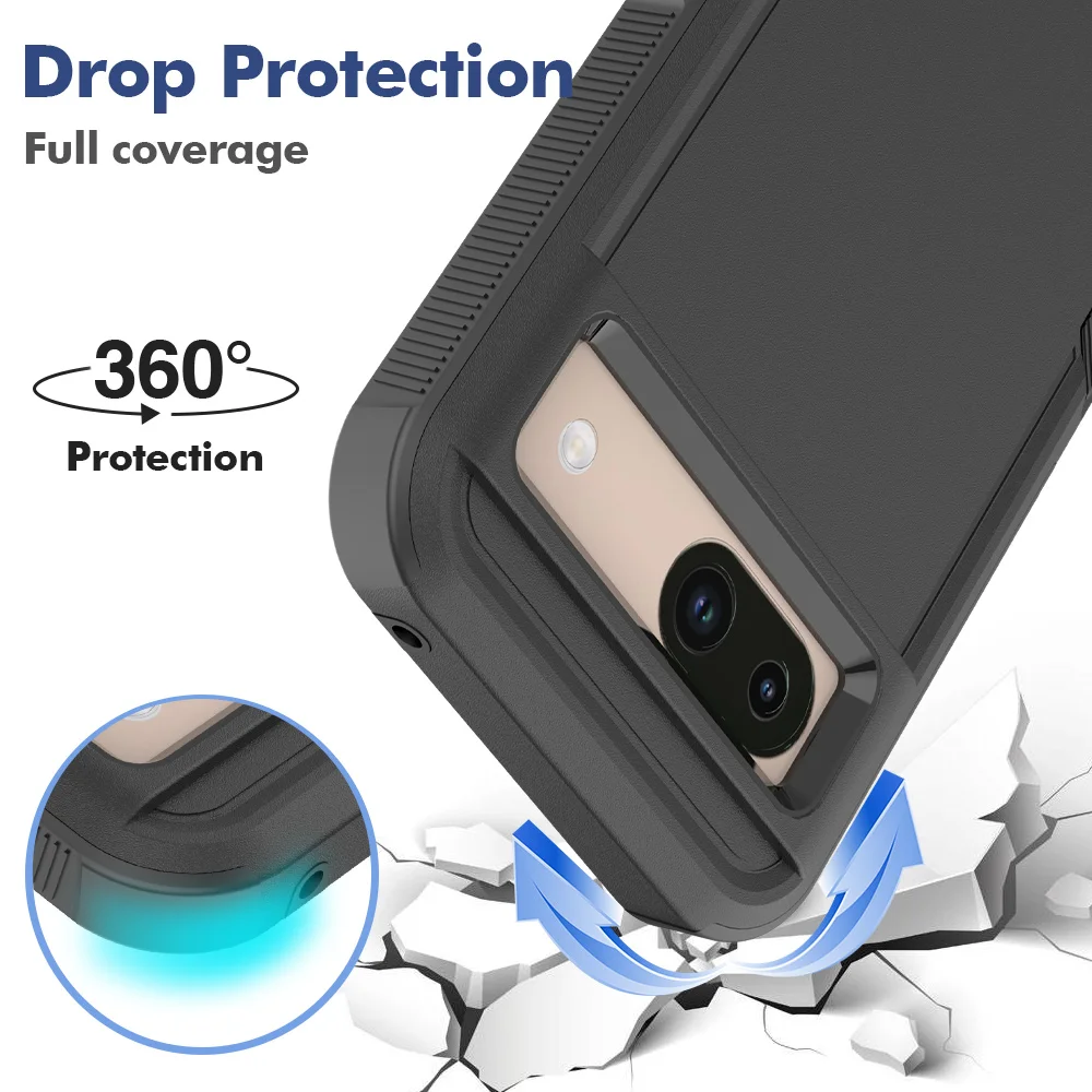 New Fashion Armor TPU/PC Case for Google Pixel 8A Hybrid Shell Dual Layer Strong Shockproof Protect Cover For Google Pixel 8 Pro