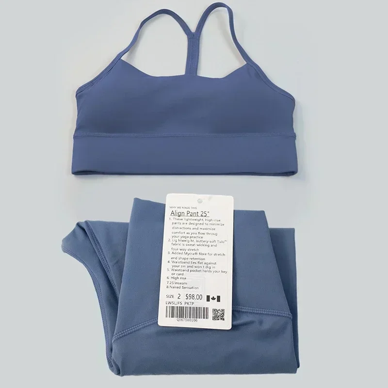 

Classic women's yoga suit 2-piece set of suspender bra & high waist nude leggings Pilates fitness exercise dance sports suit