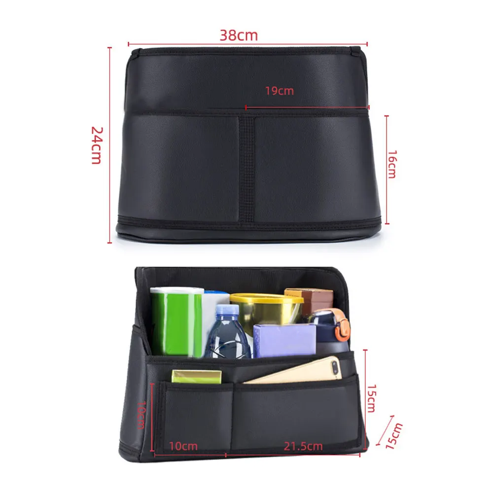 1Pc Universal Black Leather Car Organizers Car Front Seats Gap Filler Organizer Storage Bag Car Interior Storage Accessories