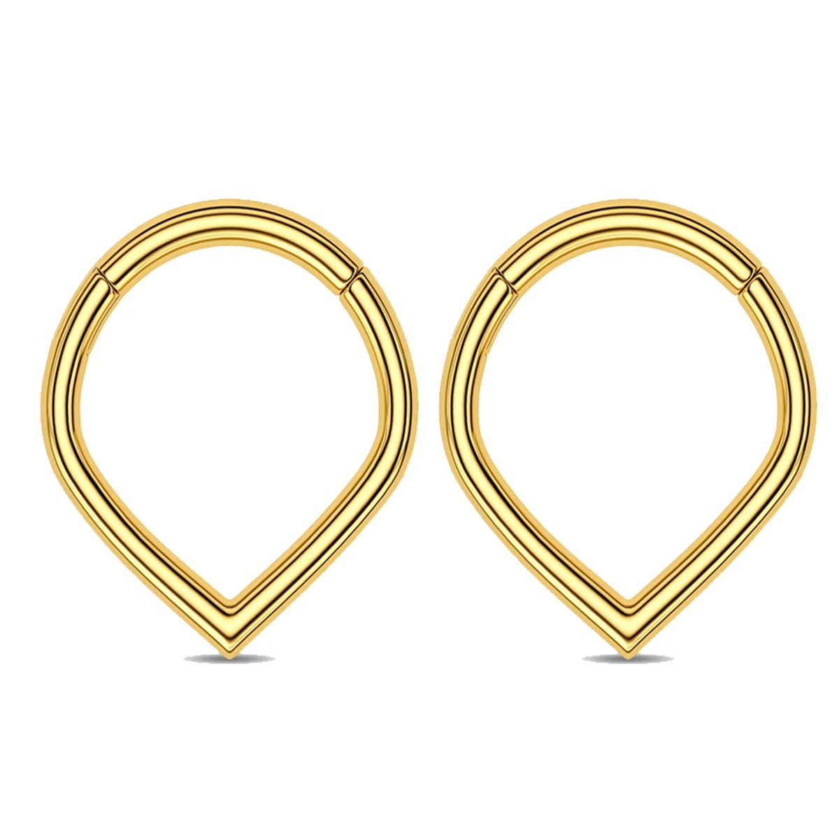 Heart Hinged Nose Ring Hoop in Titanium