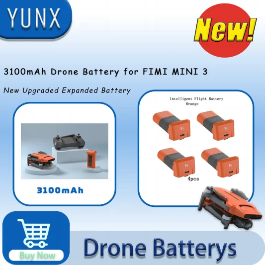 

Аккумулятор FIMI 3100 мАч профессиональный интеллектуальный для дрона, перезаряжаемый Li-Po для MINI 3