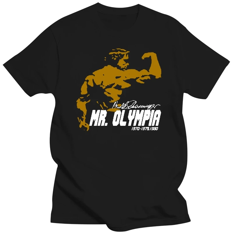 Arnold Schwarzenegger Mr. Olympia Body Building Champ Black Tops Tee T Shirt Size S-3XL Printing Men Tops T-Shirt