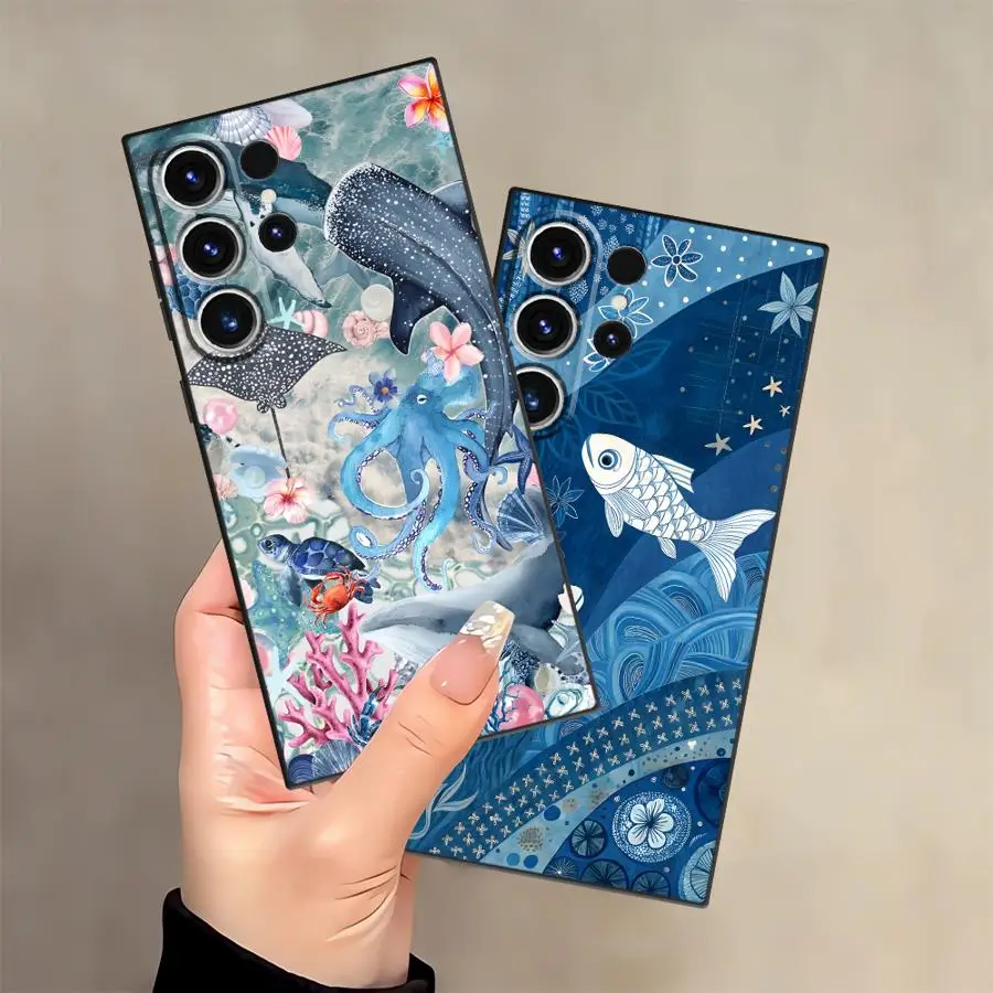 Case for Samsung Galaxy S26 Ultra S24 Note 20 8 9 10 S25 Plus S20 S23 S26+ S21 FE S24+ S10 S9 S25+ Phone Cover Collage Ocean