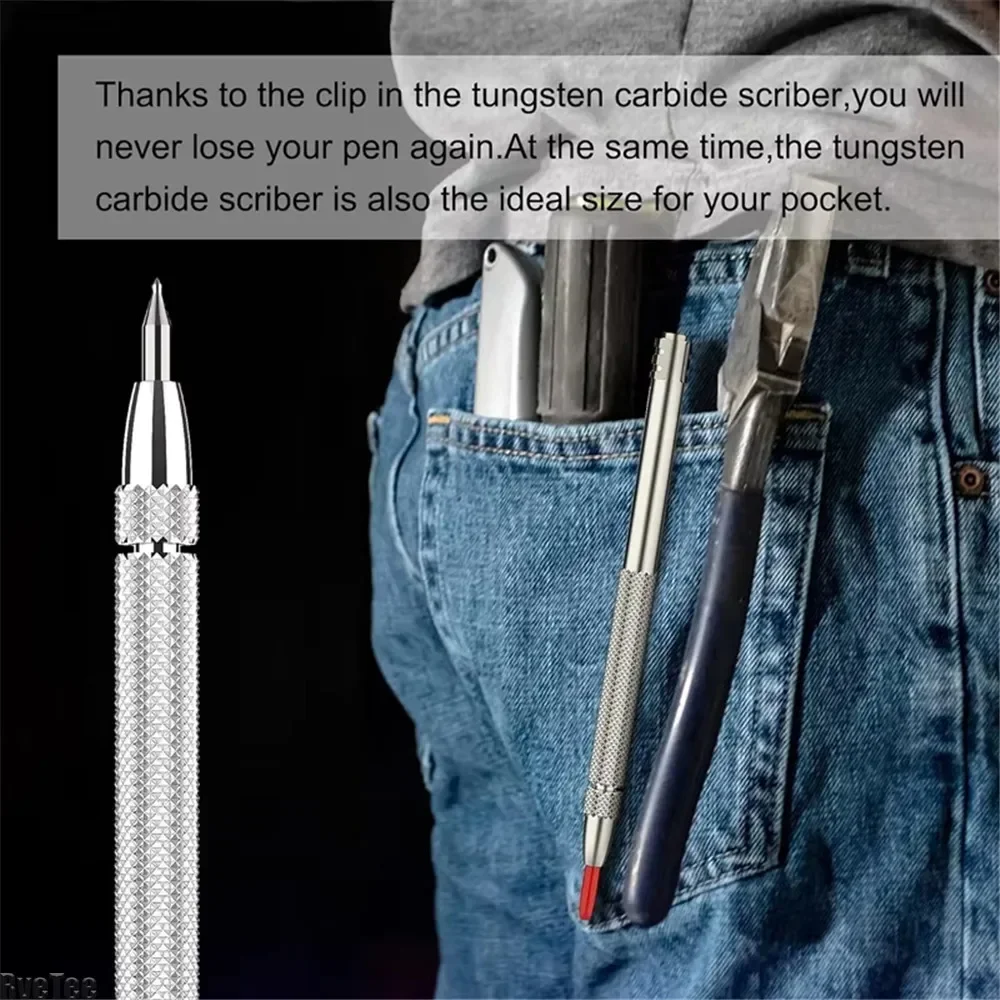 Metal Wood Glass Tile Cutting Marker Pencil Carbide Scriber Pen Alloy Scribe Pen Metalworking Woodworking Hand Tools Kits