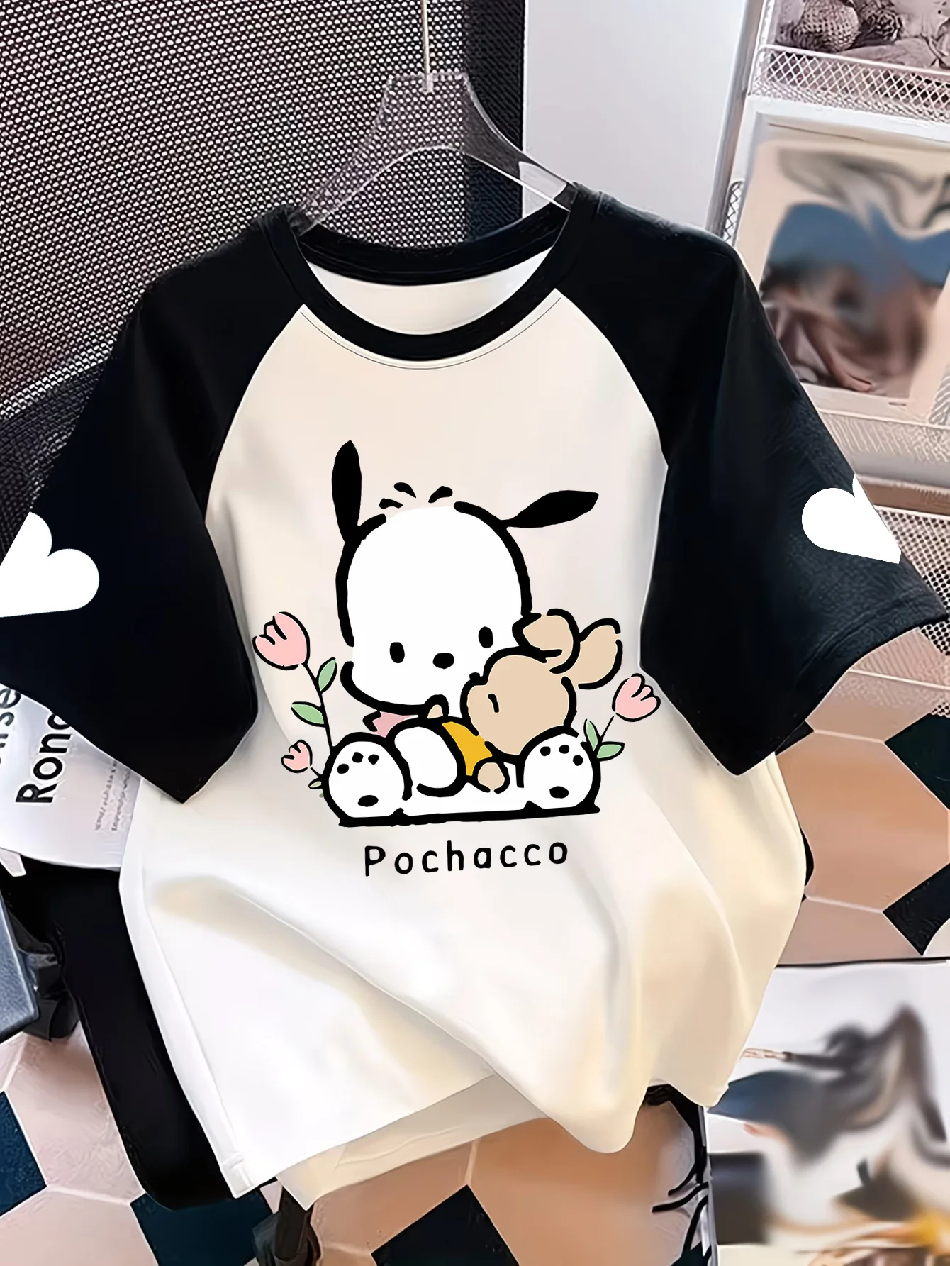 Cute Kawaii Hello Kitty Print Series Printed Character T-shirt, Cute and Fashionable Trend, The First Choice for Shopping