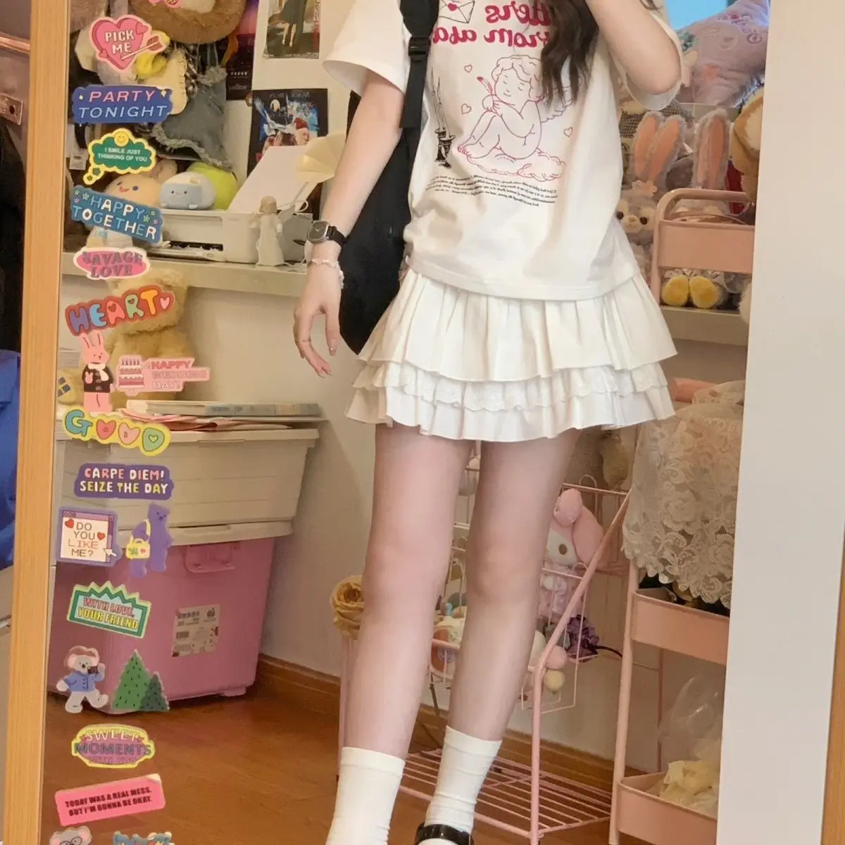 Skirts Womens Lace-up Mesh Balloon Magic Show Stage Performance Fairy Tale School Play Princess Youth Cosplay Event Festive ins