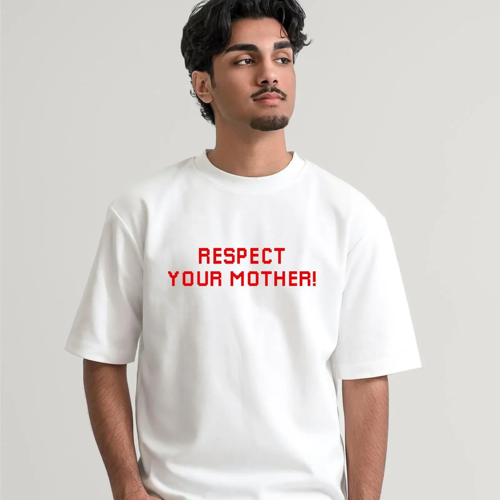 Respect Your Mother T Shirt Mother's Day 100 Cotton Novelty Top vintage Washed Versatile Slightly Casual Comfortable Soft