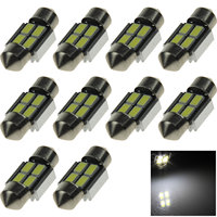 10x White AUTO 31MM Festoon Lamp interior Light Canbus Error Free 4 Emitters 5630 SMD LED 32mm Z20267