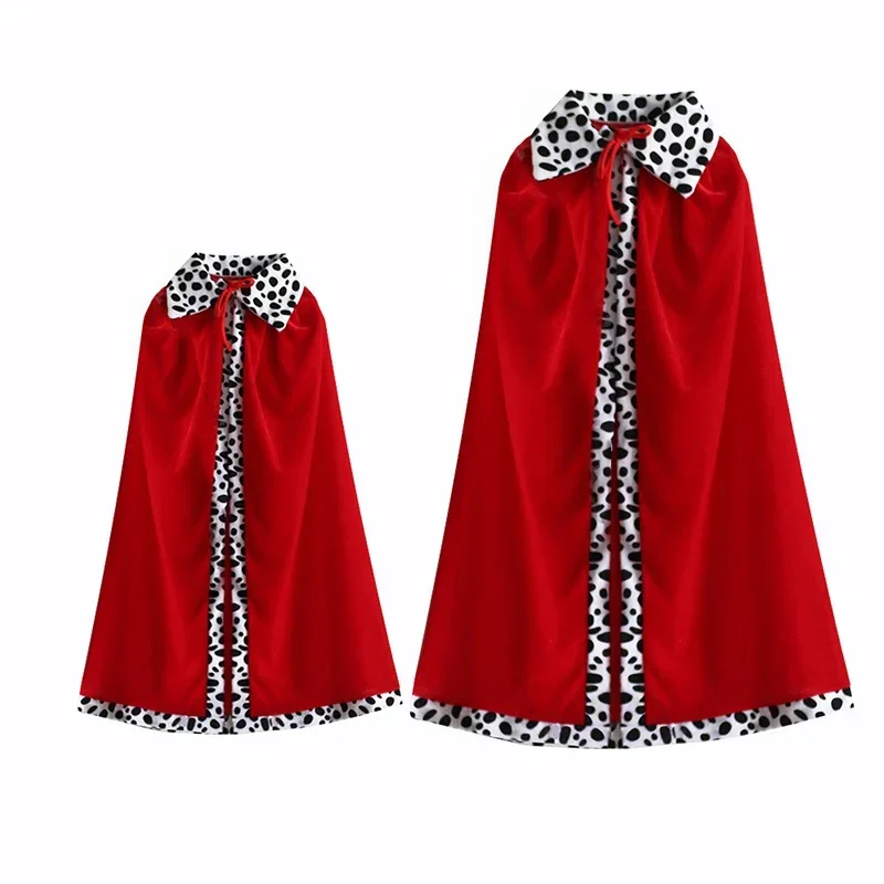 Kings Coronation Fancy Dress Robe Adult Children Masquerade Cosplay Costume Red Cape Party Performance Halloween Holiday Clothes