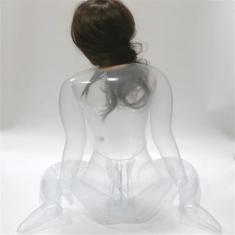 Transparent Inflatable Female Mannequin for Men, Female Art, Cloth Body, Photography, Inflation, Shooting,Maniqui Hair Head 65cm