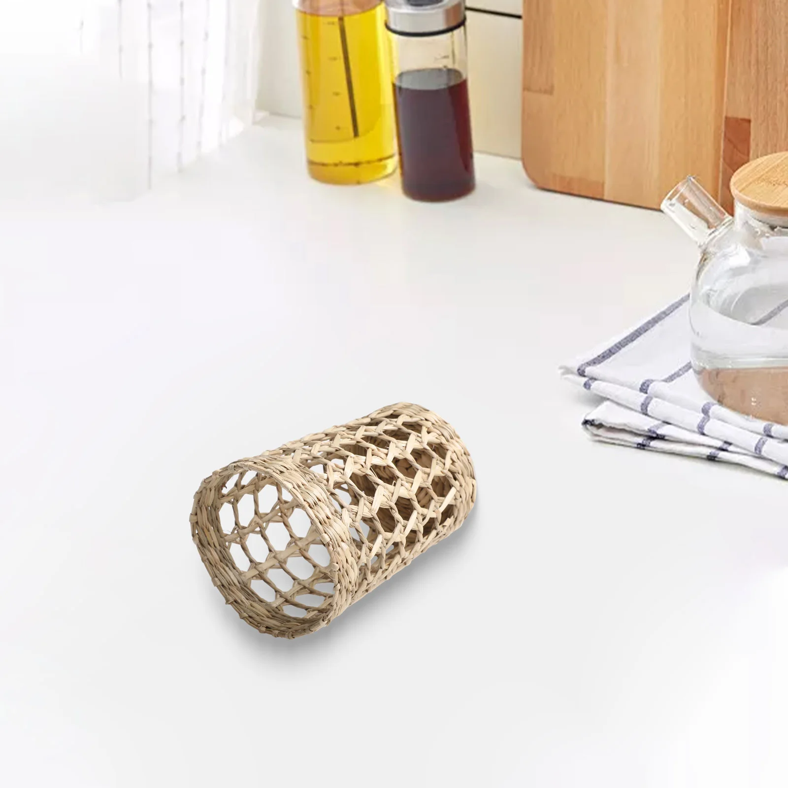Hand Tool Home Kitchen Garden Decor Glass Anti-Scald Decor Holder Vase Hot Rustic Seagrass Weaving Cup Protectors Cover Sleeve