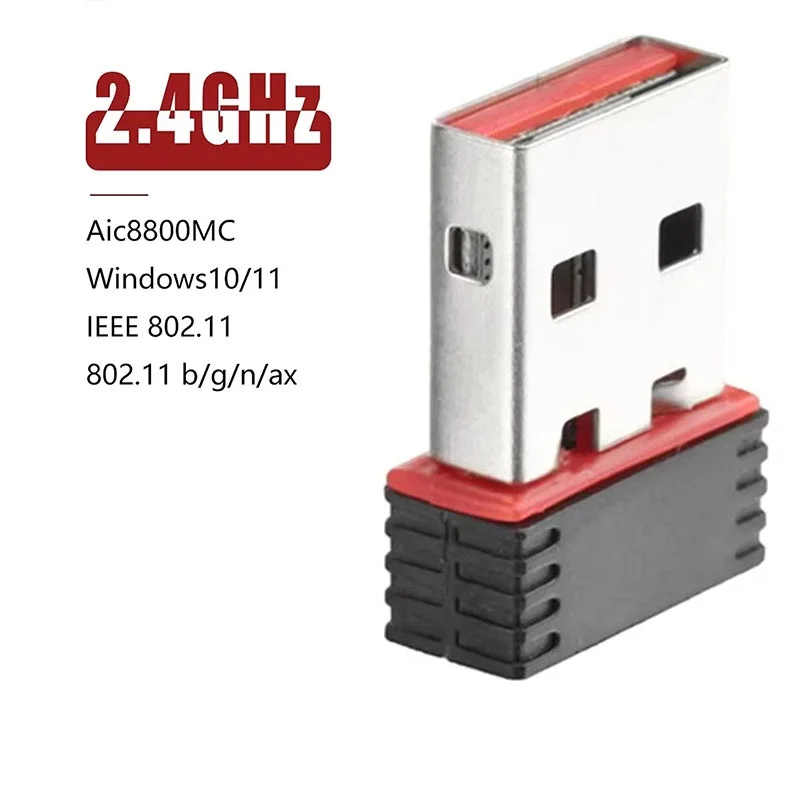 Mini USB WiFi Adapter Wireless USB WiFi Network Adapter 2.4GHz 150Mbps Driver-free High Speed USB Receiver for Desktop Computer