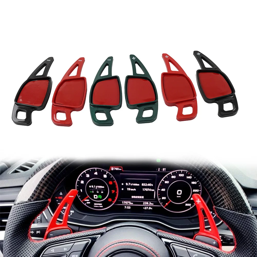 2Pcs Left+Right Car Steering Wheel Paddle Shifter Extension For Audi A3 Typ 8Y A4/S4 B9 A5 A6 A7 S5 ABS Plastic Black Red Green