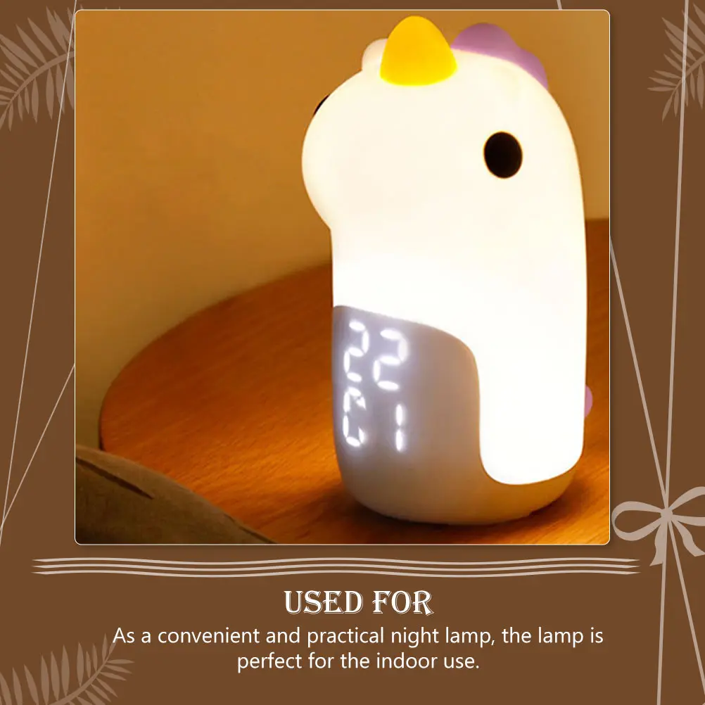 

Unicorn Alarm Clock Night Light Purple Silicone Bedside Child Lovely LED Shaped Lamp Kids Bedroom Table