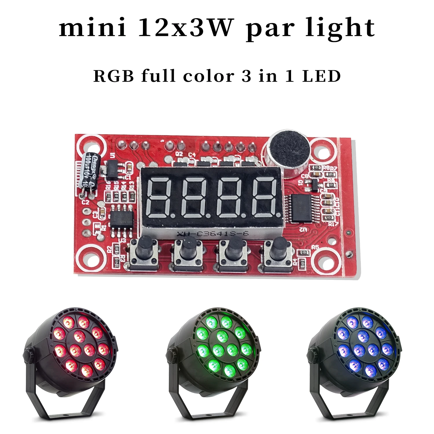 Mini placa base de luz Par RGB 3 en 1, 12x3W, RGBW, piezas de repuesto para reparación de sistema de iluminación de escenario