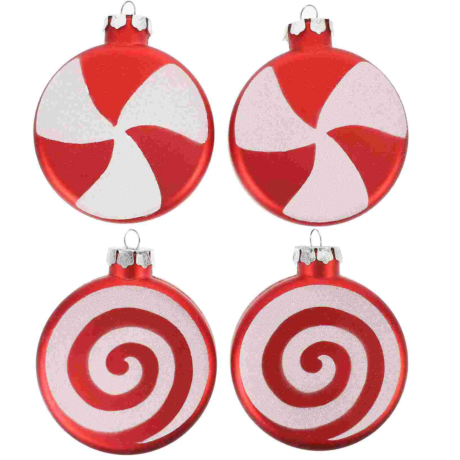 Swirl Garland Lollipop Xmas Party DIY Red White Round Cake Christmas Tree Hanging Ornament Pendant