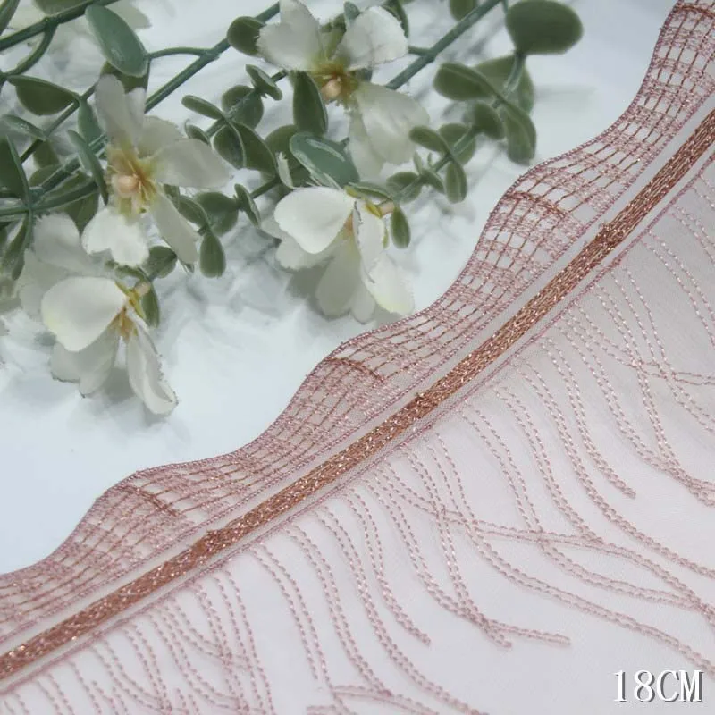 30Yds Lace Trim DIY Clothing Sewing Accessories Tulle Mesh Emboridered Lace Fabrics for Wedding Dress Crafts Fabric