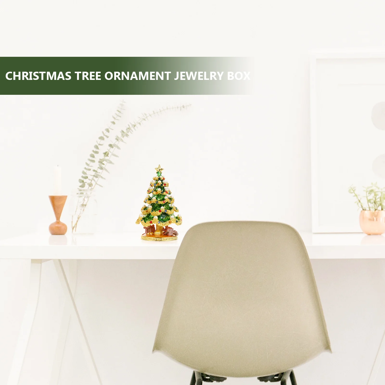 

1Pcs Exquisite Christmas Tree Decoration Piece Festive Desktop Ornament with Storage Compartment Xmas Home Decor Jewelry