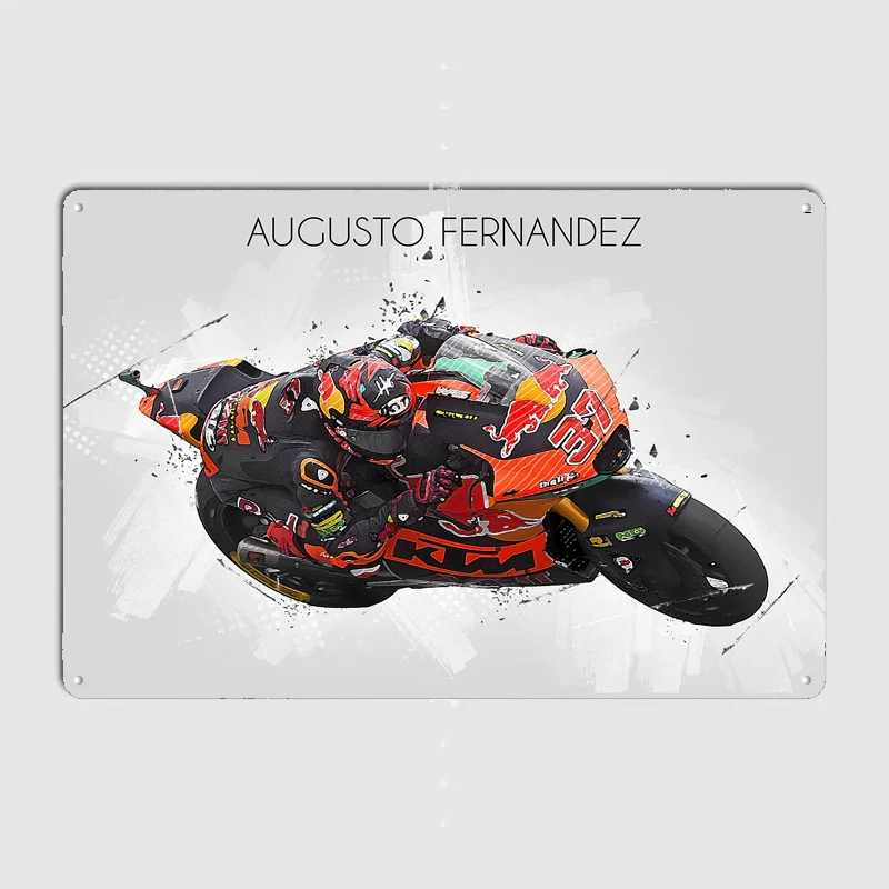 Rider Augusto Fernandez Poster Metal Wall Art Cave Garage Classic Painting Tin Sign Vintage Posters Room Decor Home Decoration