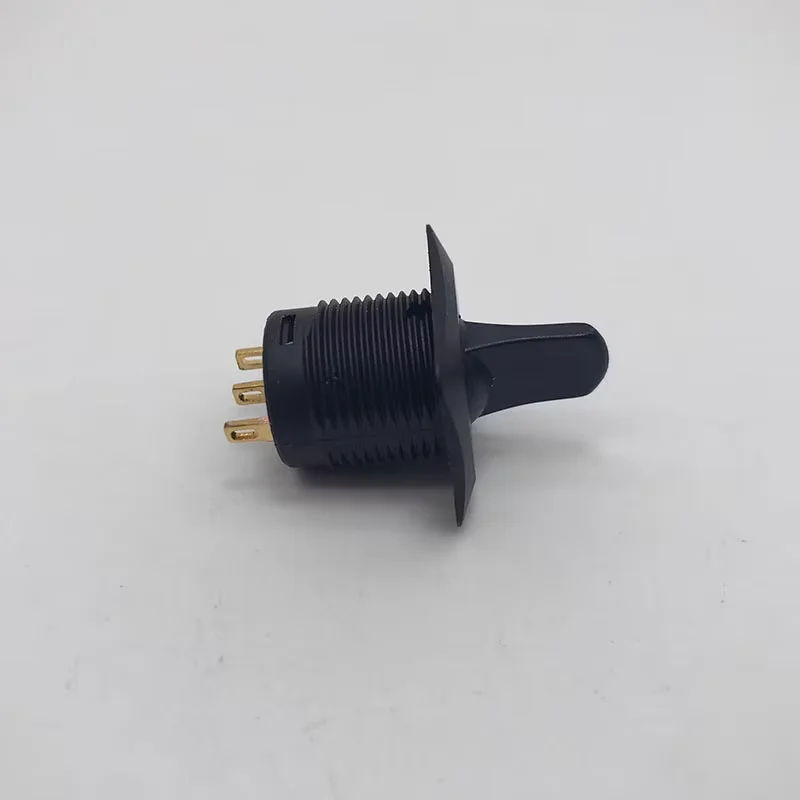 R13-402I Toggle switch 3-pin 3-speed double-sided reset switch Open hole 15MM gold-plated toggle switch