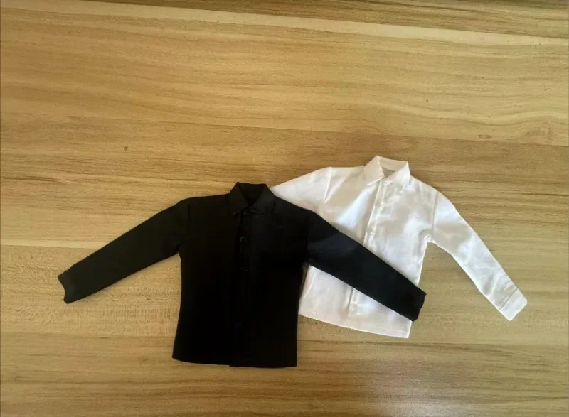 1/6 Scale Male Casual Long Sleeved Plaid Plain Shirt Cotton Clothes Model for 12