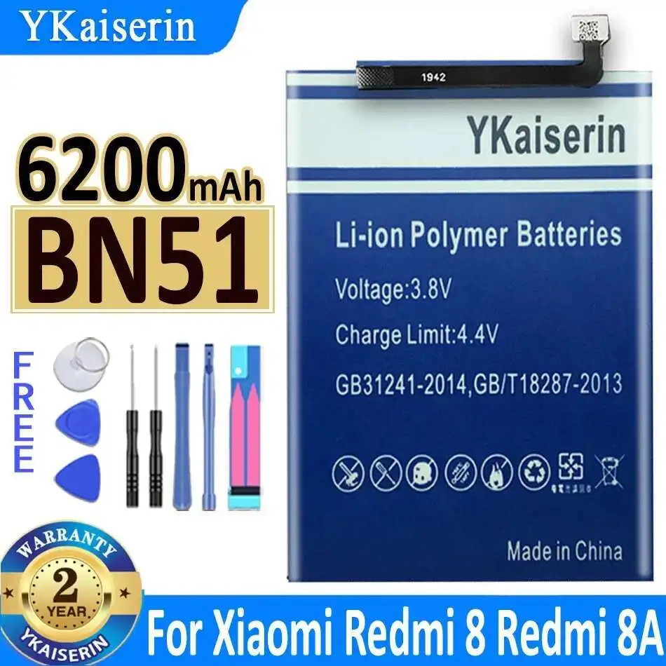 

Для Xiaomi Redmi 8 Redmi 8A Redmi8 Redmi8A BN51 аккумулятор мобильного телефона высокой емкости 6200 мАч