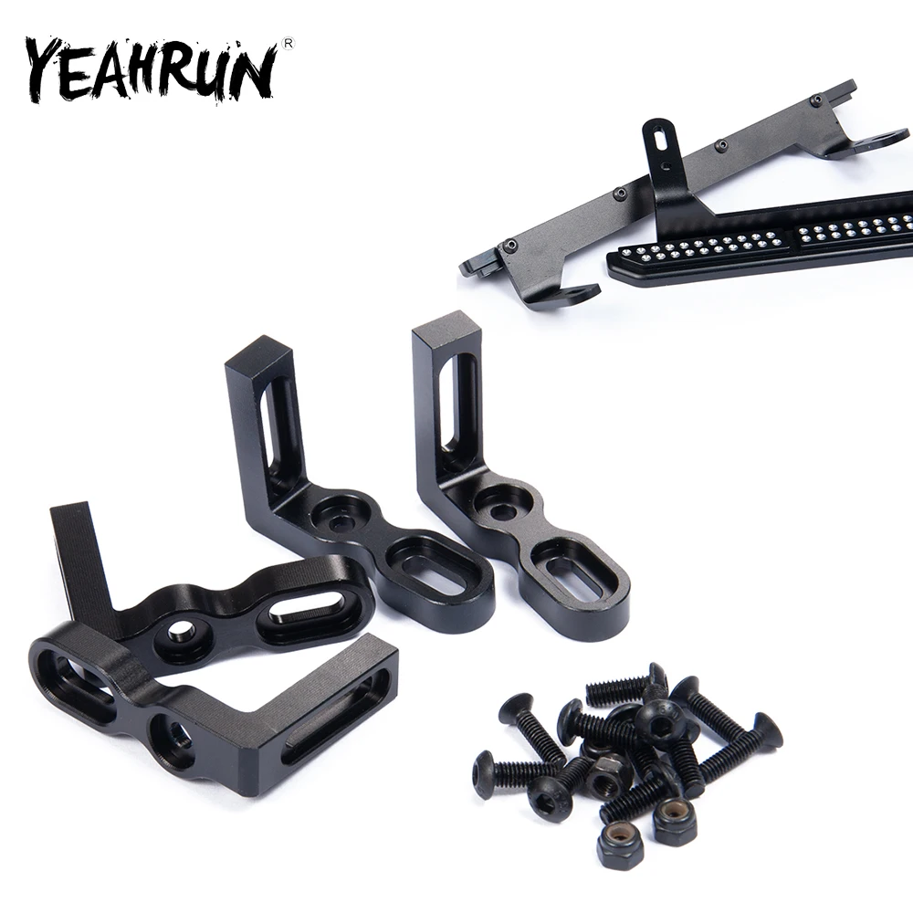 YEAHRUN Black Side Pedal Metal Cleat Pedal For Trx-4 Bronco 1/10 Rc Crawler Car Upgraded Parts