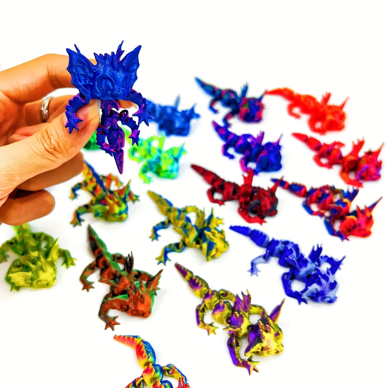 3D Printing Creative Mini Baby Vampire Dragon Sculpture Multi Color Gradient Vampire Dragon Ornament