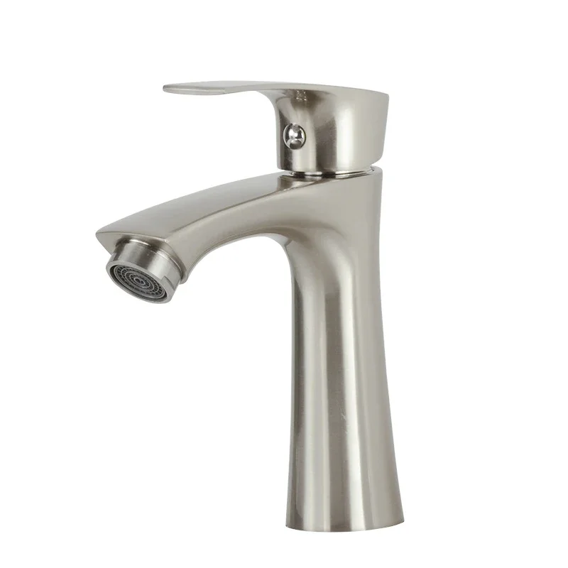 

Zinc Alloy Basin Faucet Bathroom Brushed Vessel Sink Tap Single Cold Water Tap Deck Mount Wash Basin Faucet Crane Single Handle