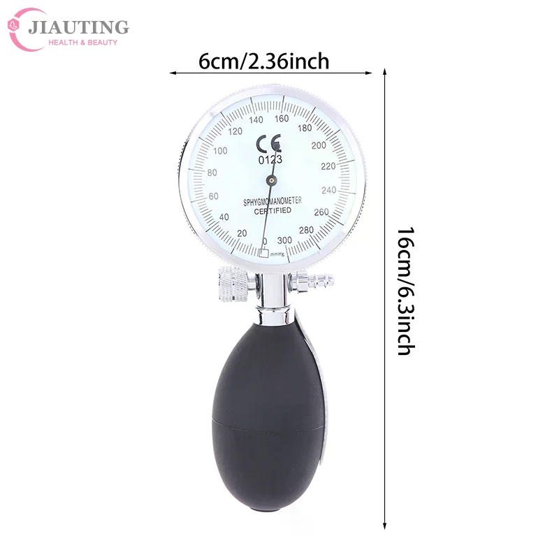 1*Metal 300mmhg Hand-Held Pressure Display Gauge With PVC Ball For Aneroid Sphygmomanometer Nibp Cuff Blood Pressure Accessories