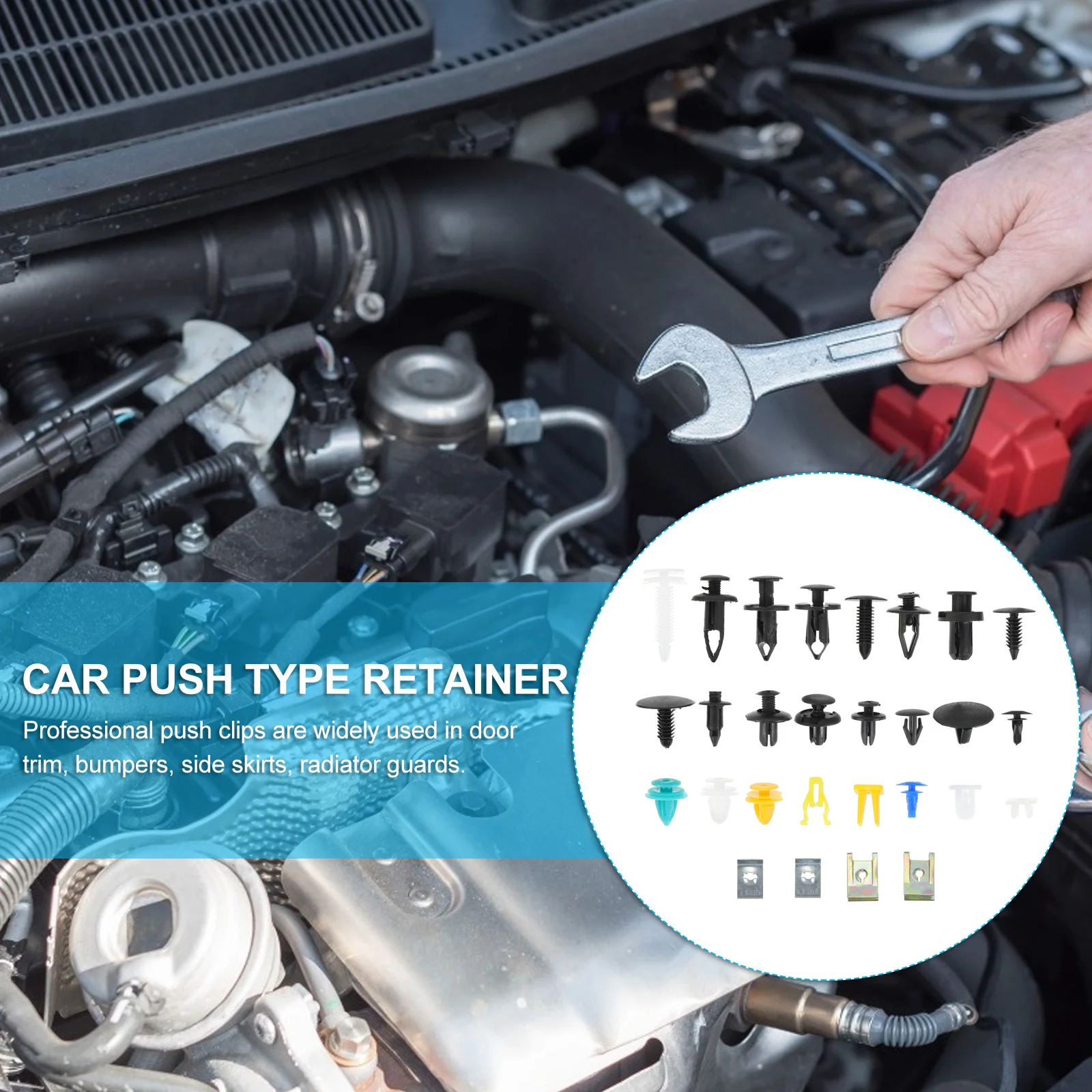 

200Pcs Auto Push Retainer Clips Professional Car Body Trim Fasteners for Bumper Engine Cover Radiator Side Skirt Car Supplies