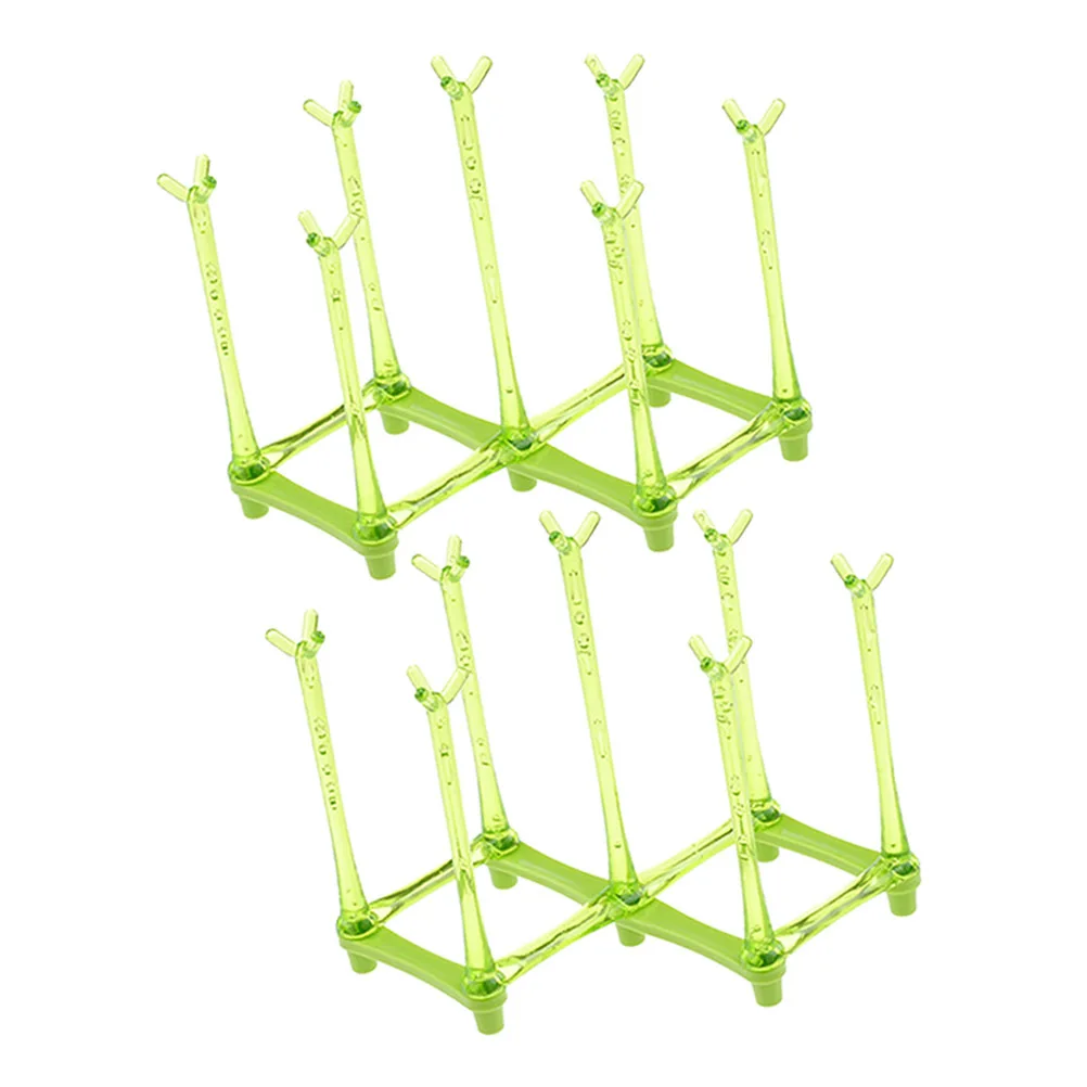 

2Pcs Baby Bottle Rack Drying Storage Stand Adjustable Cup Holder Draining Base for Easy Clean Space Saving Kitchen Use Green