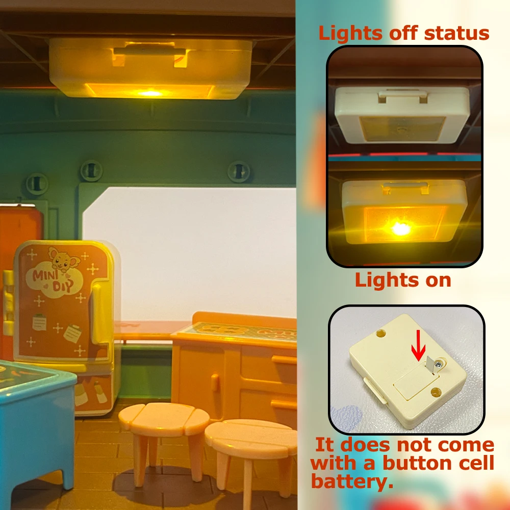 DICHENGHOUSE-6801-52 パンケーキハウス ミニチュア ドールハウス 家具モデル 1:12 プレイガール おもちゃ ギフト